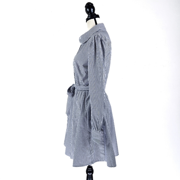 🦋LAST🦋 NWT Steve Madden Godet Striped Shirtdress, Marine - Picture 4 of 8